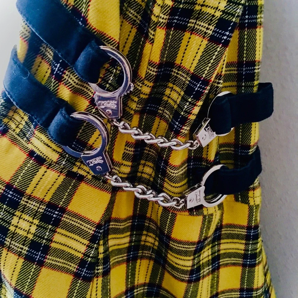 Tripp NYC by Daang Goodman yellow tartan dress XL - Picture 3 of 6